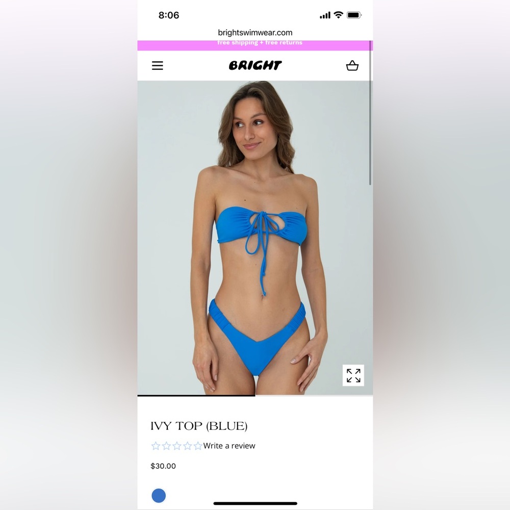 Bright swimwear bikini top and bottom
